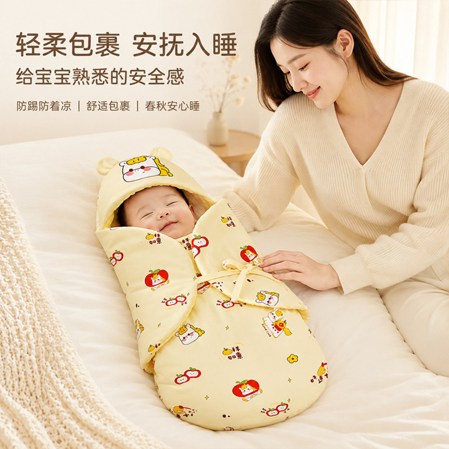 婴儿包被初生儿抱被新款宝宝产房用品新生儿襁褓防踢防风睡袋批发