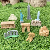 Мини -мировое строительство малая модель версии Liberty Version God Impire Stone Boulder Big Big Baste Pizza Tower Set Set Set