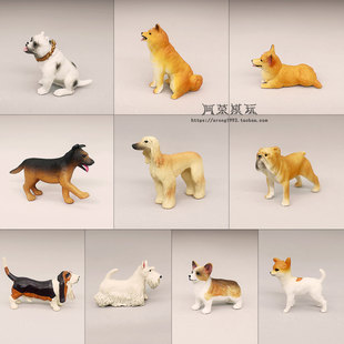 迷你仿真宠物狗动物模型  小号柯基恶霸柴犬吉娃娃牧羊犬微缩摆件