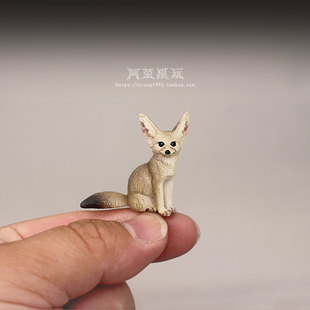 正版散货EIKOH动物模型 沙漠大耳狐狸 耳廓狐模型微缩造景小摆件