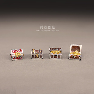 沉船水里探宝场景微缩微景观金银迷你宝箱小号树脂摆件寻宝模型