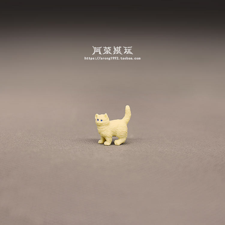 微景观微缩动物模型 迷你宠物袖珍波斯猫小号摆件 拍摄道具素材