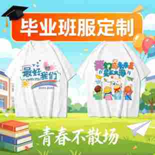 小学生毕业班服定制T恤短袖 初中运动会幼儿园儿童亲子活动文化衫