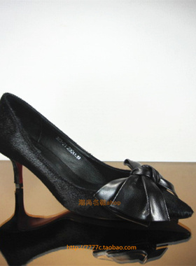 欧货欧洲站专柜正品爱格皮匠16秋豹纹胎牛毛蝴蝶结单鞋323-21