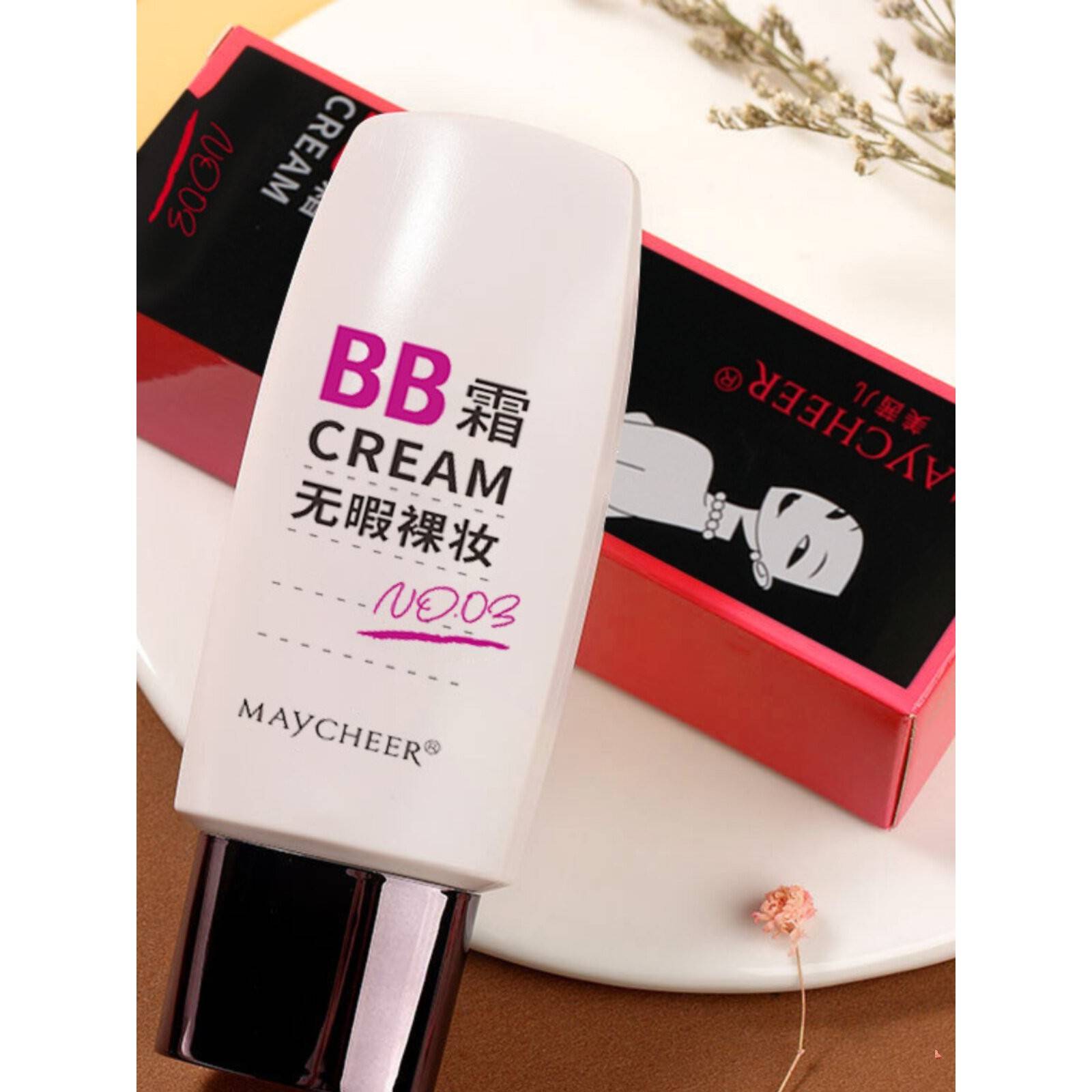 裸妆提亮女性美雪儿Bb霜美芝第二季完美无瑕保湿遮瑕粉底