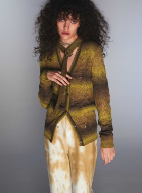 NEANT AW21 S4 马海毛渐变烧花镂空工艺针织开衫