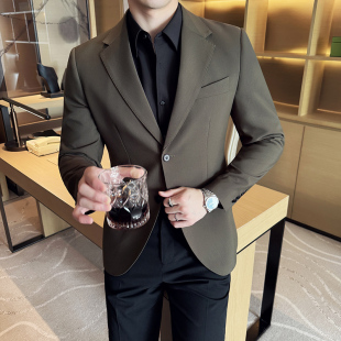 高级感商务休闲潮流修身 男秋2025新款 TGH 西服外套 英伦风西装