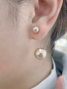一款两戴珍珠耳钉S925纯银针耳坠耳环女高级感简约网红长款耳饰品