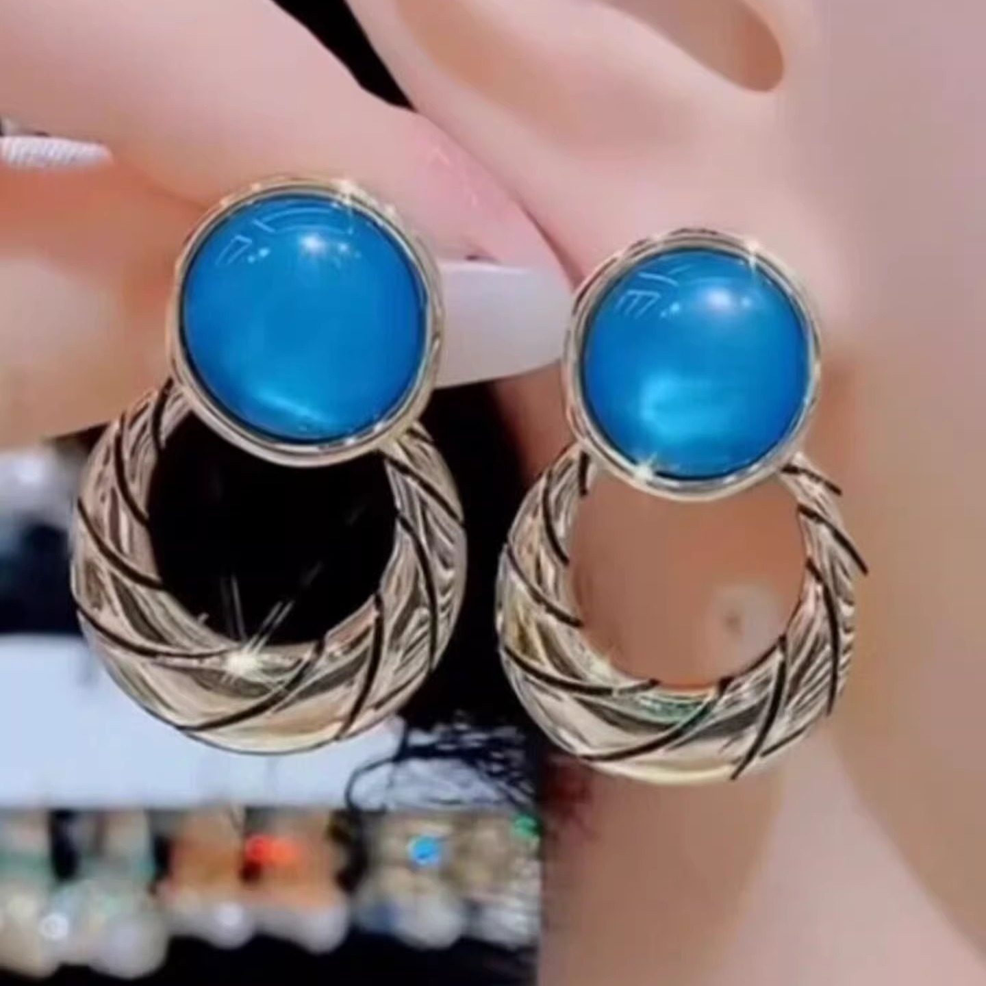 法式复古金属耳环简约百搭气质时尚圆圈耳饰2026年新款潮夸张耳钉