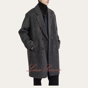 韩版 新款 加厚呢子 高奢25冬季 设计师双面羊毛呢大衣男中长款