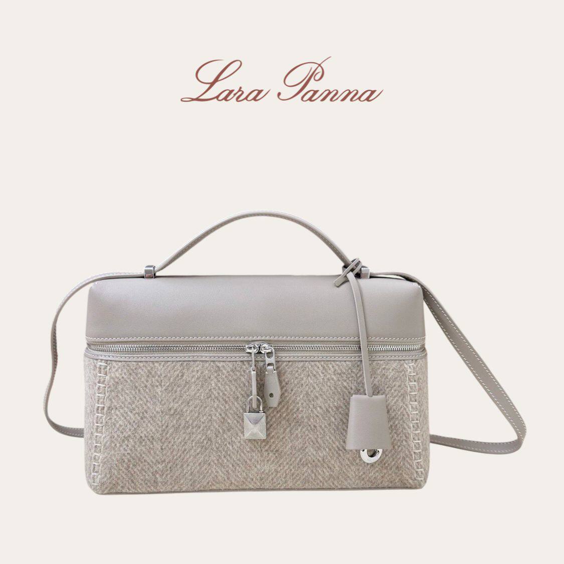 LP同版羊绒拼皮 L27 Extra bag｜款饭盒包通勤高奢帆布手提斜挎包