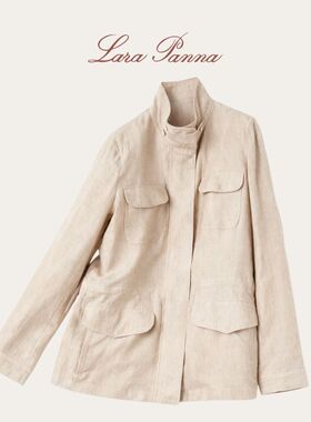 LP同版 Traveler  Jacket 女士夹克老钱风100%全亚麻旅行者外套