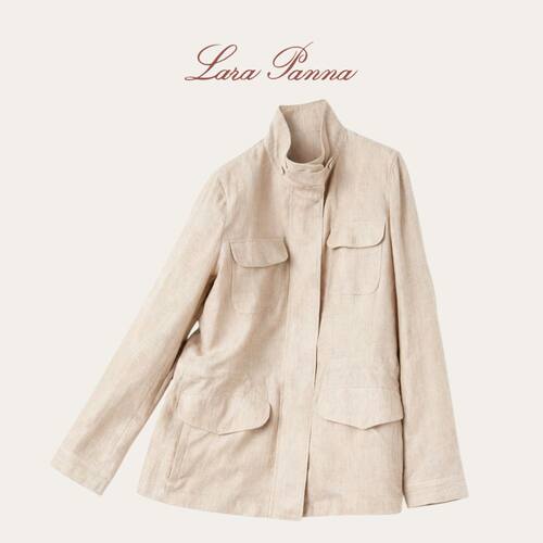 LP同版 Traveler  Jacket 女士夹克老钱风100%全亚麻旅行者外套