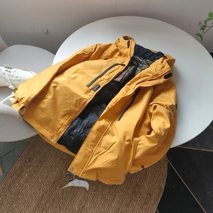 笑笑家 童装上衣 男童女童户外防风防雨连帽棉服 滑雪服加厚