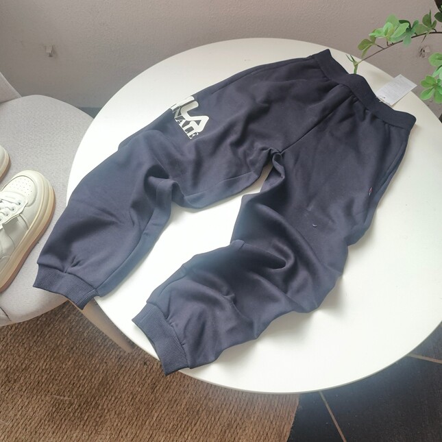 笑笑家 童装裤子 男童女童加厚加绒松紧腰束脚运动裤秋冬款中大童
