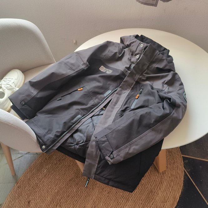 笑笑家 童装上衣 男童户外防风防雨连帽冲锋衣 棉服 青少年冬季