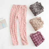 秋冬睡裤 男女法兰绒保暖宽松休闲厚珊瑚绒不掉毛格子睡衣家居长裤