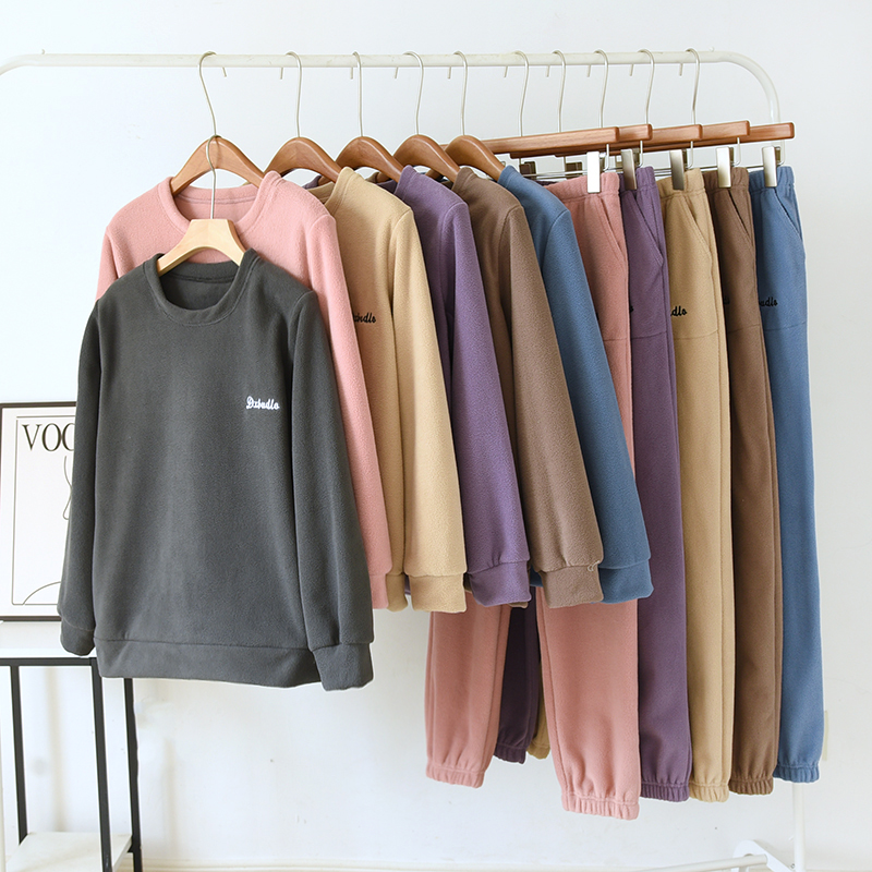 臻圆女摇粒绒外穿家居服套装