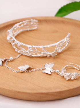 儿童手饰古风戒指手镯汉服开口镯子中国风宫铃礼物宫廷复古饰品