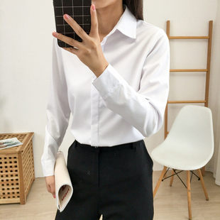 长袖雪纺白色衬衫女夏季2025新款夏款正装职业正肩面试白衬衣秋季