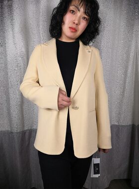 奕涵淏双面羊毛大衣冬女西服短款