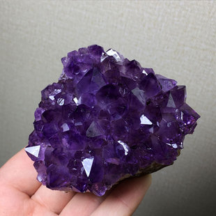 乌拉圭天然紫水晶簇洞片原石原矿标本手链消磁家居桌面装饰品摆件