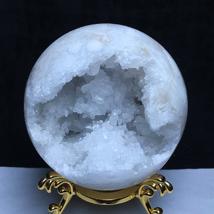 天然白水晶洞开口笑聚宝盆钱袋子原石原矿手链消磁桌面装饰品摆件