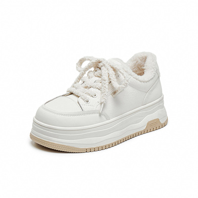 Belle/百丽女鞋厚底高帮小白鞋