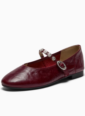 专柜正品拔佳2025秋款女鞋玛丽珍鞋复古通勤浅口软底单鞋24319CQ5