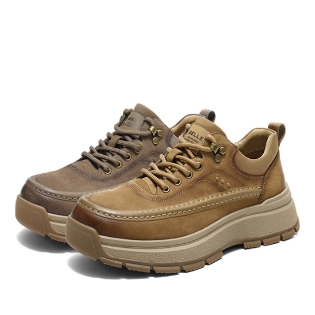 专柜正品百丽2026春新款男鞋户外潮搭厚底增高休闲工装鞋A2281AM6