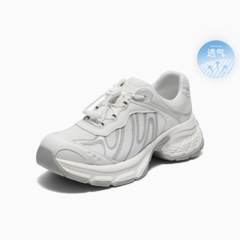 Belle/百丽女透气老爹鞋免系鞋带