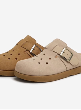 专柜正品拔佳2025夏款女鞋勃肯鞋英伦舒适厚底洞洞一脚蹬70191BH5