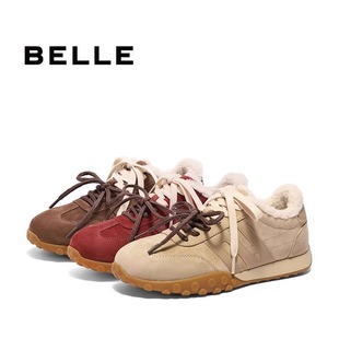 休闲运动阿甘鞋 女彩虹豆加绒德训鞋 D2Z1DAM5 百丽2025春款 专柜正品