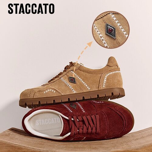 Staccato思加图女鞋复古德训鞋