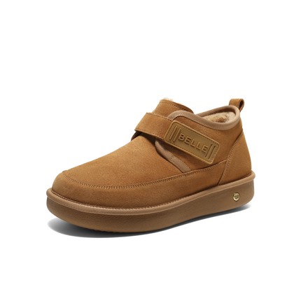 专柜正品百丽2025冬季新款男鞋毛毛保暖雪地靴厚底棉鞋8XW01DD5