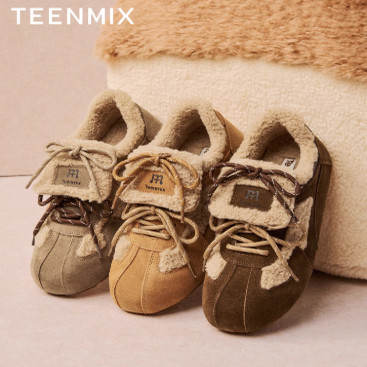 Teenmix/天美意厚底加绒德训女鞋
