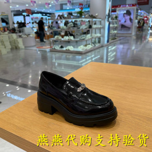 一脚蹬小皮鞋 专柜正品 英伦风乐福鞋 女鞋 女EEZ45CA5 思加图2025秋款