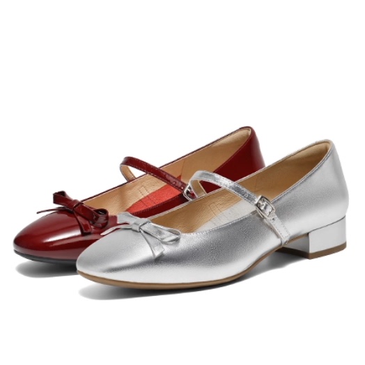 专柜正品百丽2026春款女鞋蝴蝶结通勤粗跟浅口玛丽珍单鞋BR4E7AQ6