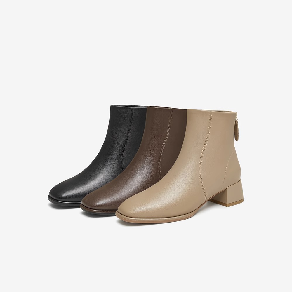 TATA/他她休闲时装靴粗跟短靴