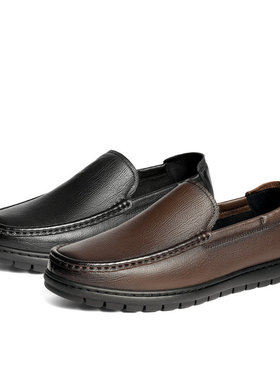 专柜正品森达2026春季新款男鞋休闲皮鞋一脚蹬软面乐福鞋2BS01AM6