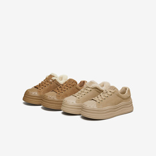 板鞋 加绒棉鞋 时尚 专柜正品 毛毛鞋 女鞋 休闲鞋 GNG07AM6 他她2026春款