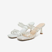 他她2026夏季 百搭时装 女鞋 专柜正品 凉鞋 一字拖高跟鞋 拖鞋 U3G01BT6