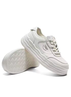 专柜正品百丽厚底增高小白鞋女2026春款免系带休闲板鞋子F6V1DAM6