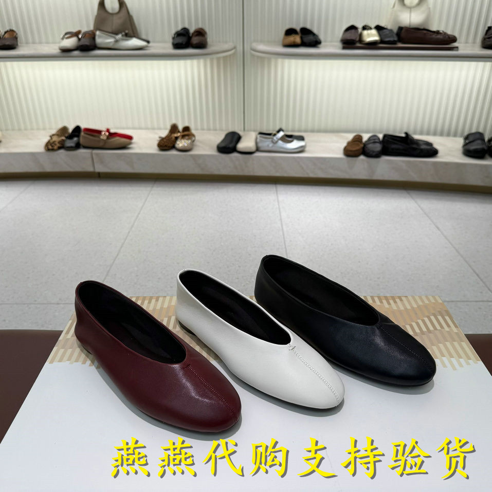 专柜正品百丽2026秋款女平底圆头芭蕾鞋复古软底真皮单鞋BDG12CQ6图片