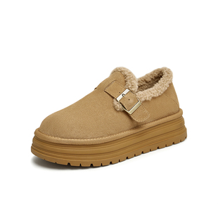 他她2024冬款 棉鞋 女鞋 厚底保暖毛毛鞋 WDX27DM4 加绒勃肯鞋 专柜正品