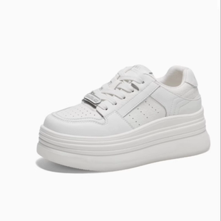 专柜正品百丽2025春新款女鞋厚底增高小白鞋运动休闲板鞋D4M1DAM5