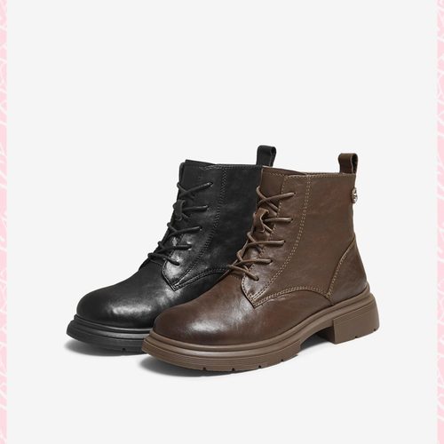 TATA/他她女靴英伦厚底马丁靴