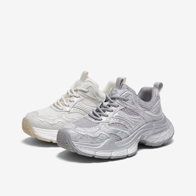 专柜正品百思图2026春新款女鞋网面老爹鞋厚底休闲运动鞋D6028AM6