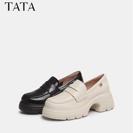 TATA/他她厚底乐福鞋休闲小皮鞋