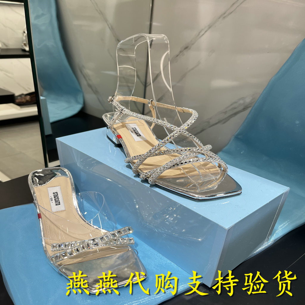 Staccato思加图女外穿凉拖鞋透明